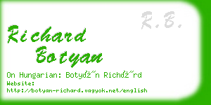 richard botyan business card